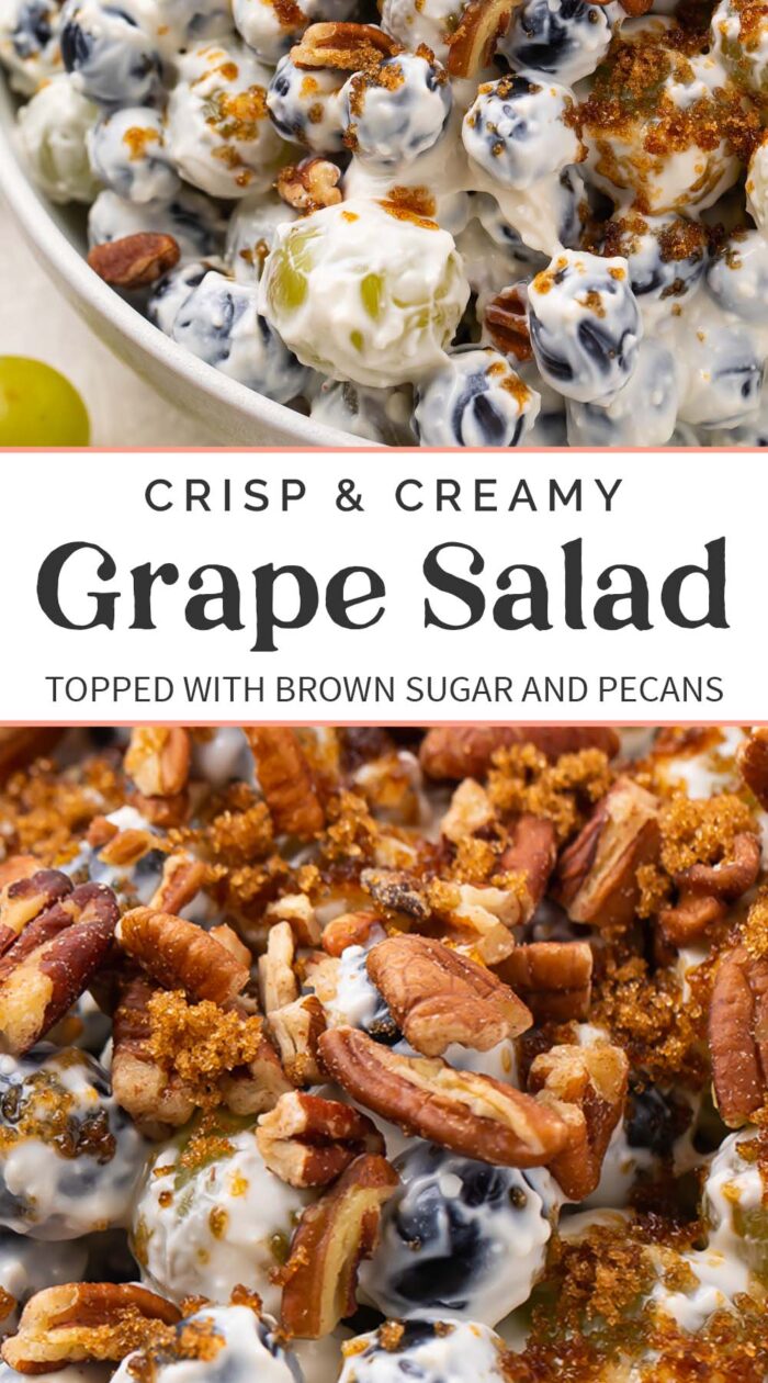 Pin graphic for grape salad.