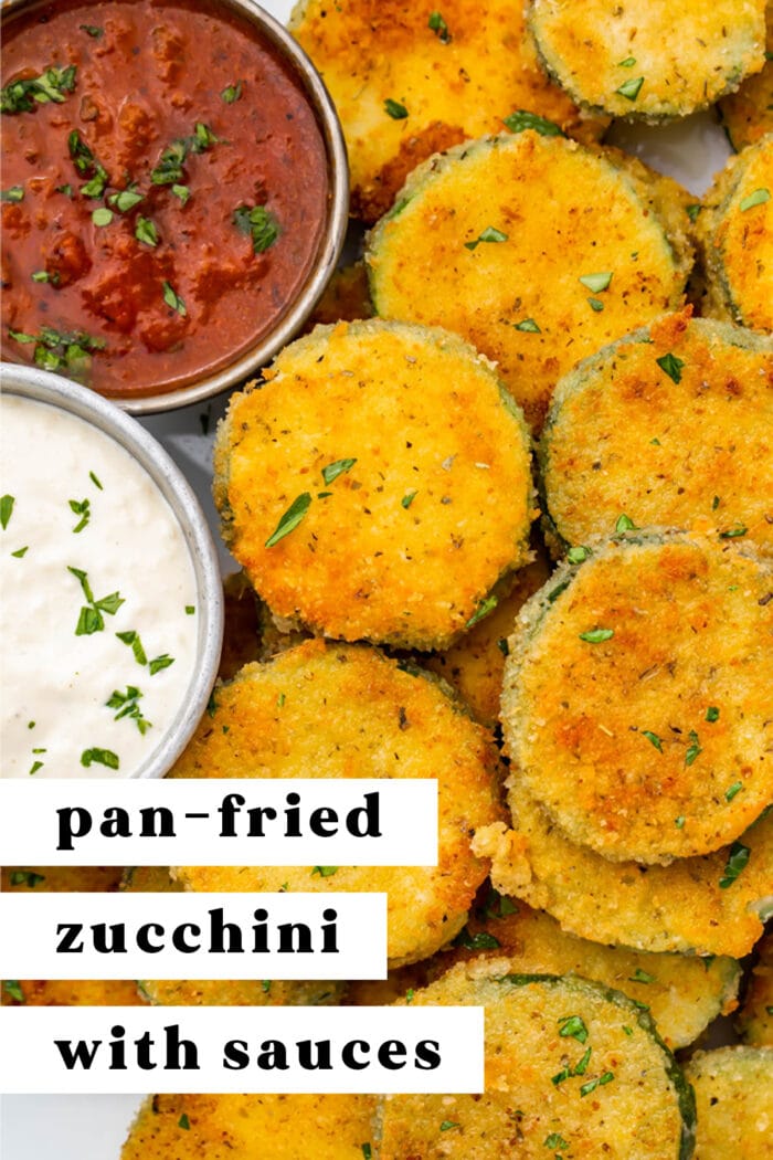 Pin graphic for fried zucchini