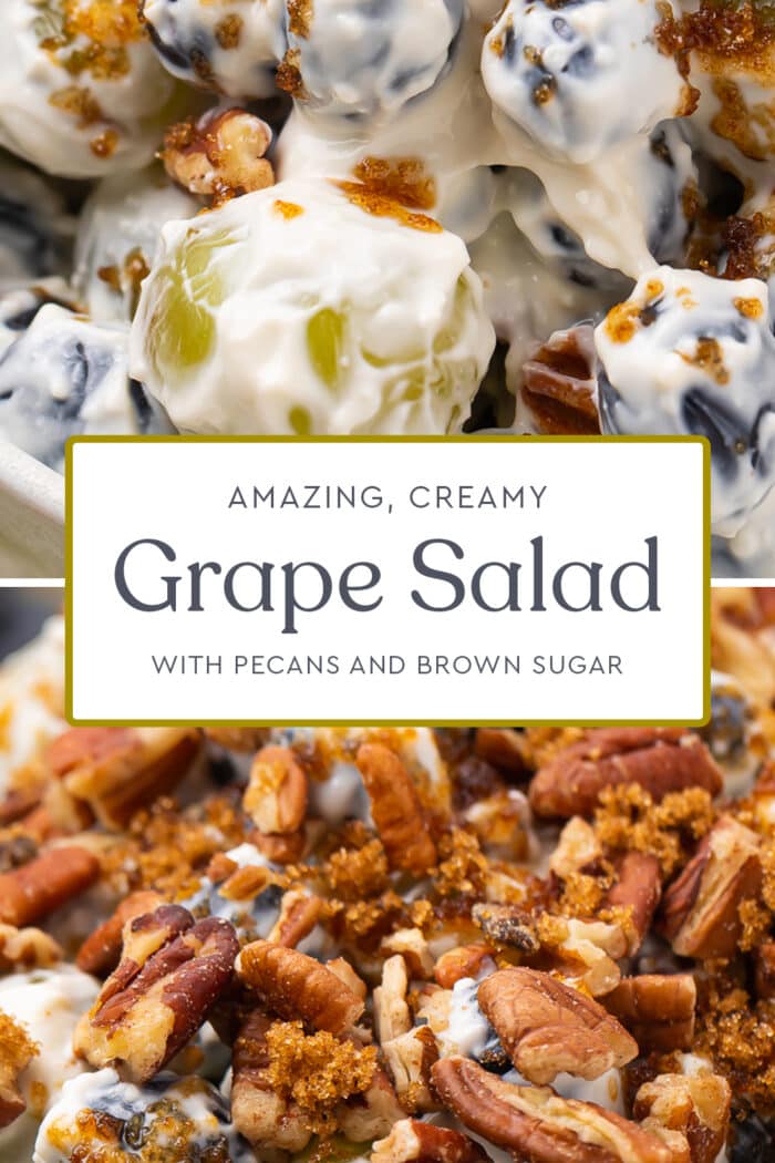 Pin graphic for grape salad