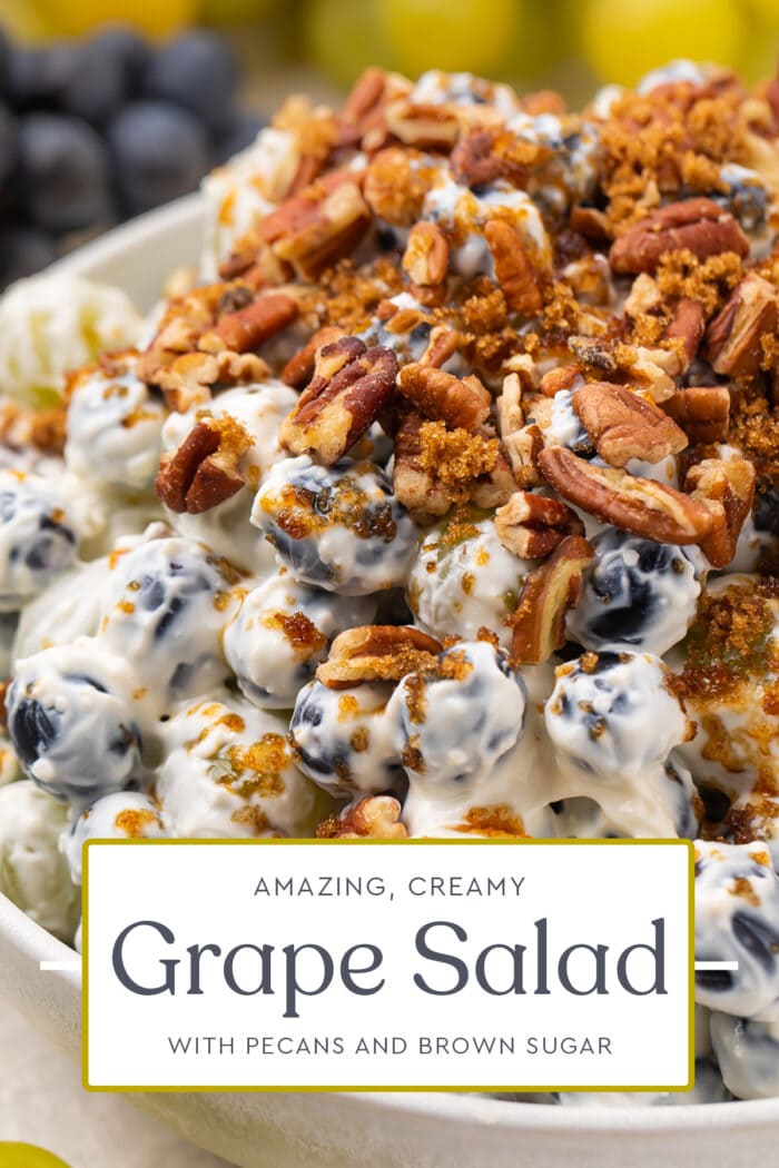 Pin graphic for grape salad