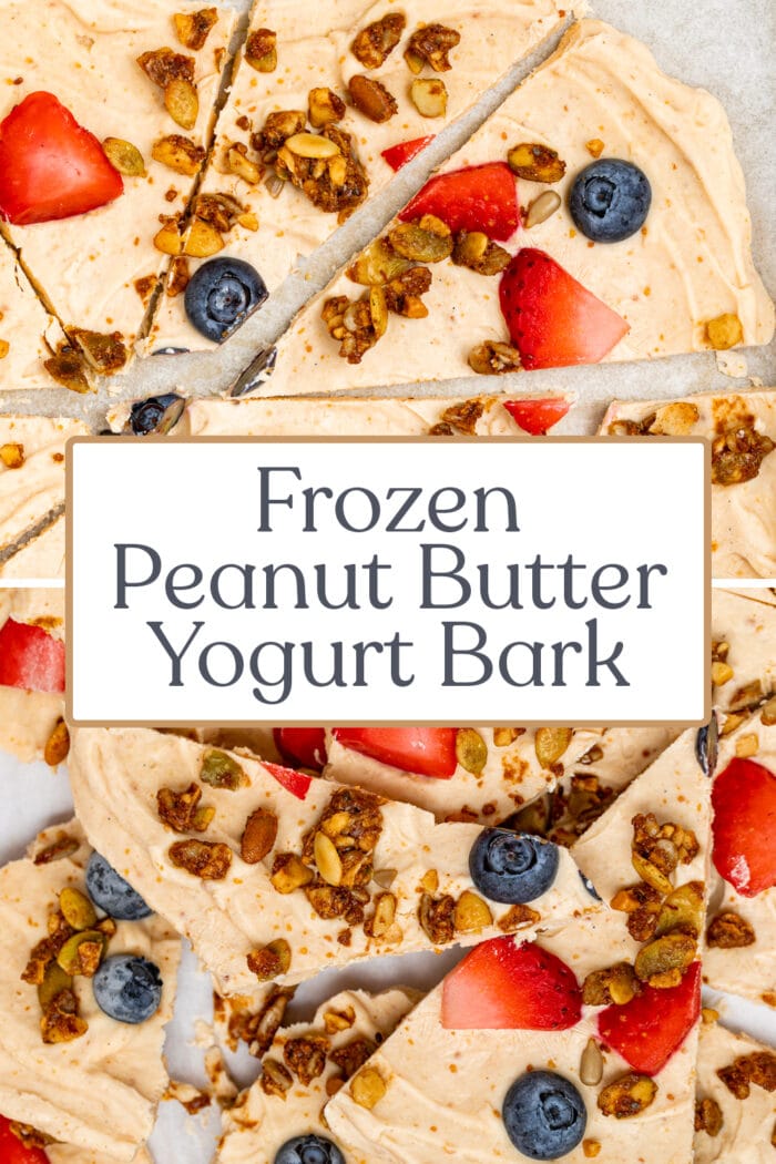 Pin graphic for yogurt bark