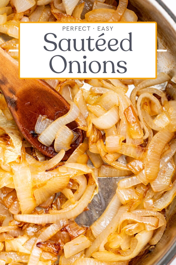 Pin graphic for sauteed onions