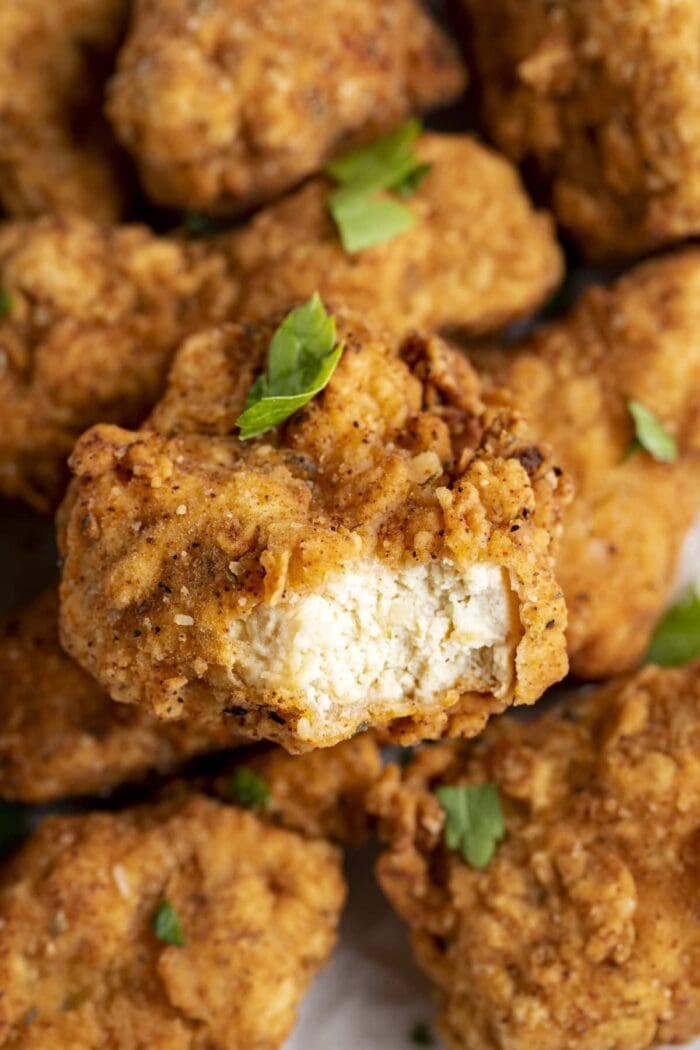 Vegan fried chicken made from tofu