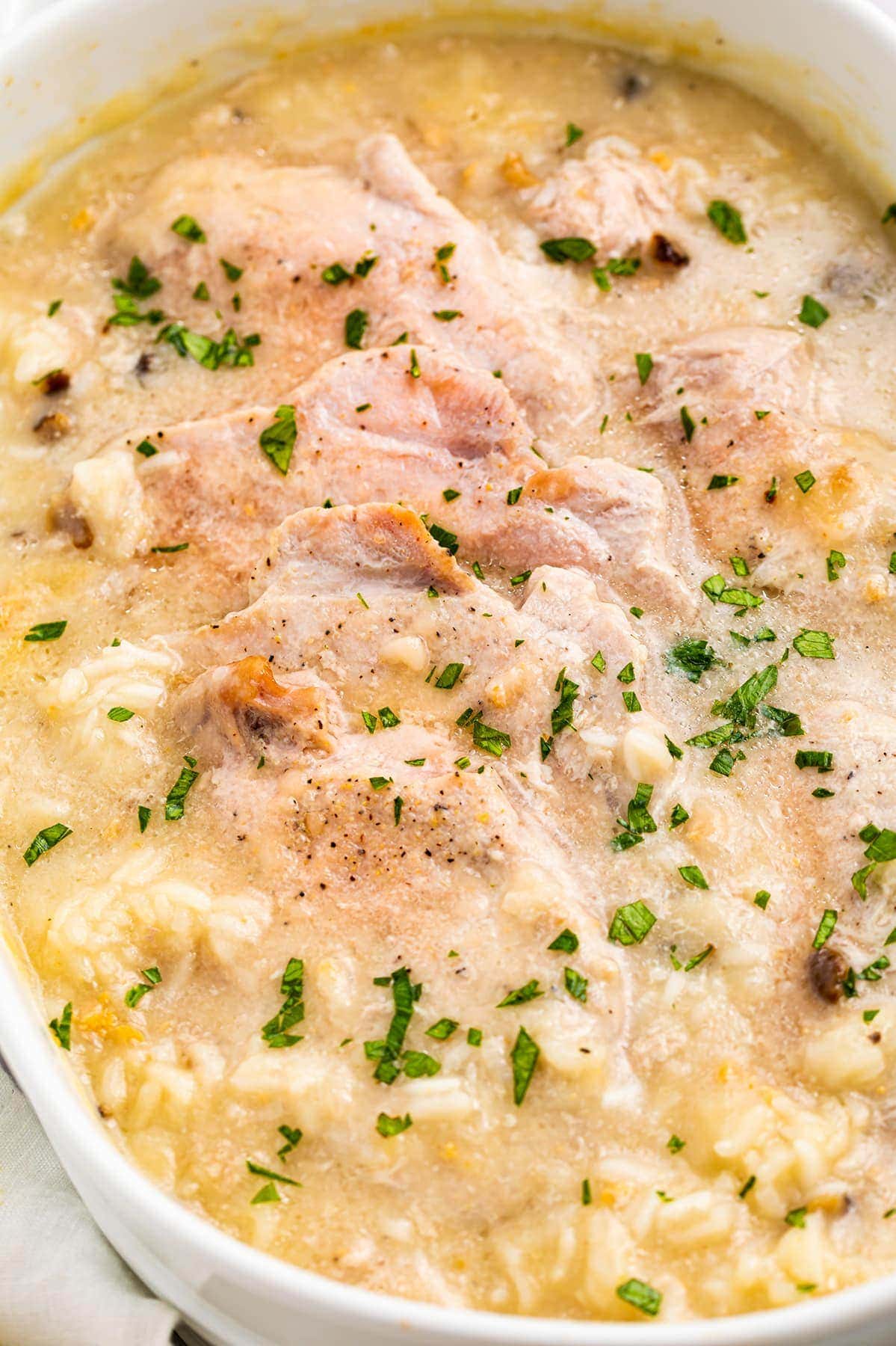Super Easy Baked Pork Chops and Rice - 40 Aprons