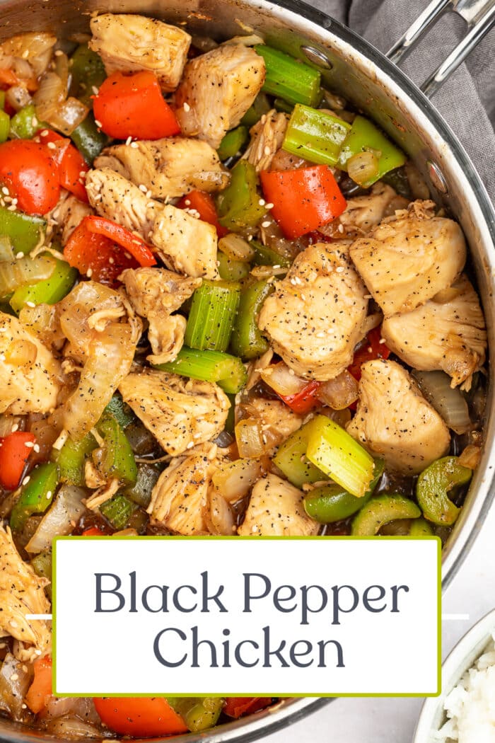 Pin graphic for black pepper chicken