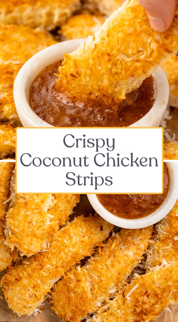 Pin graphic for coconut chicken