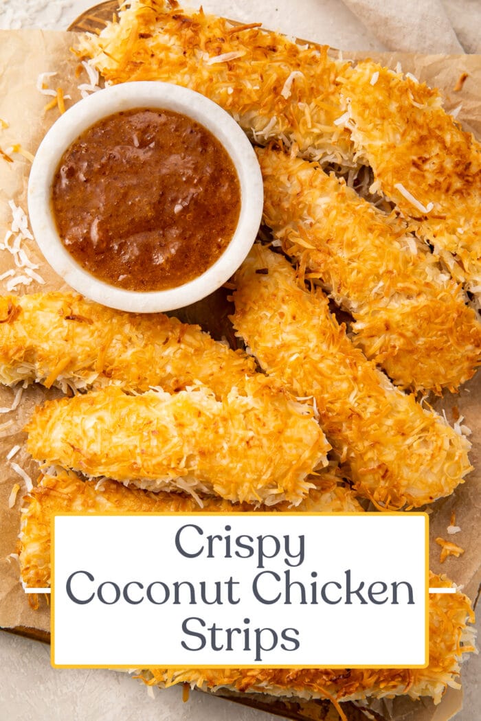 Pin graphic for coconut chicken