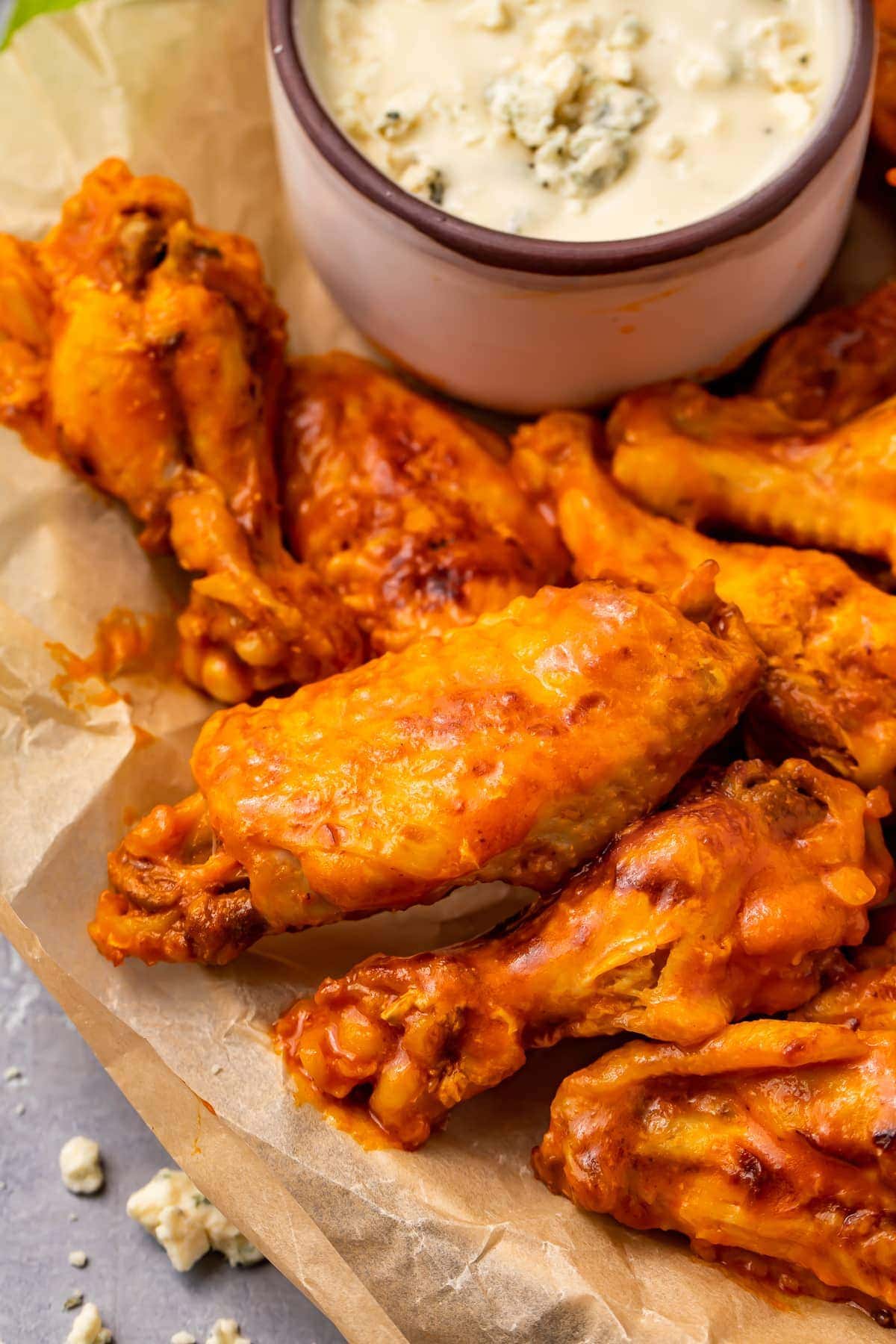 Instant Pot chicken wings close up