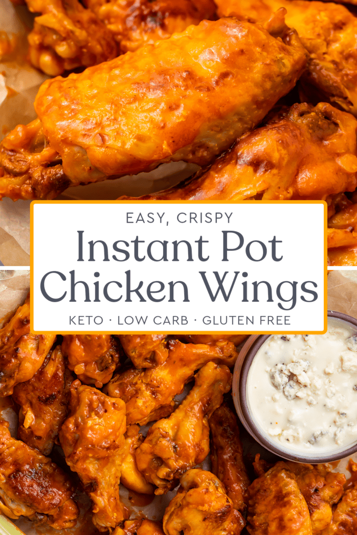 Pin graphic for Instant Pot chicken wings