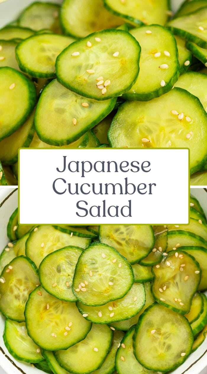 Pin graphic for Japanese cucumber salad
