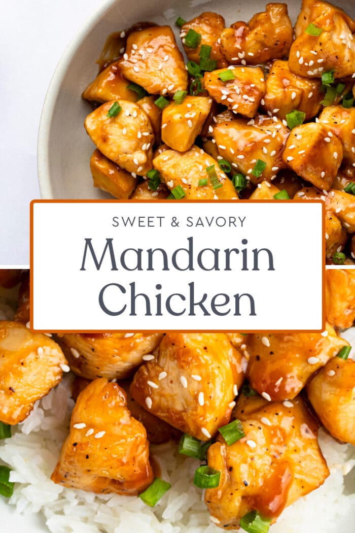Pin graphic for Mandarin chicken