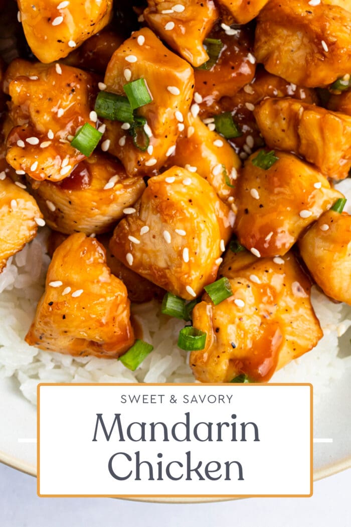 Pin graphic for Mandarin chicken