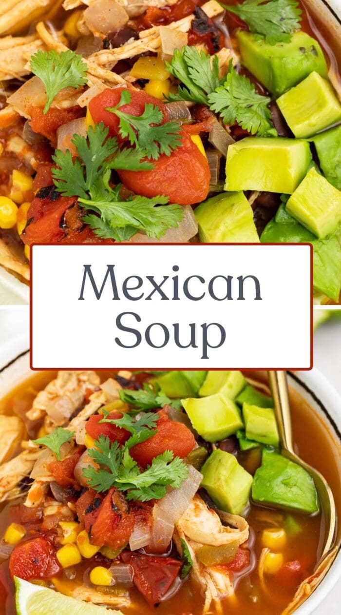 Pin graphic for Mexican soup