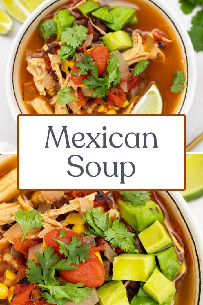 Pin graphic for Mexican soup