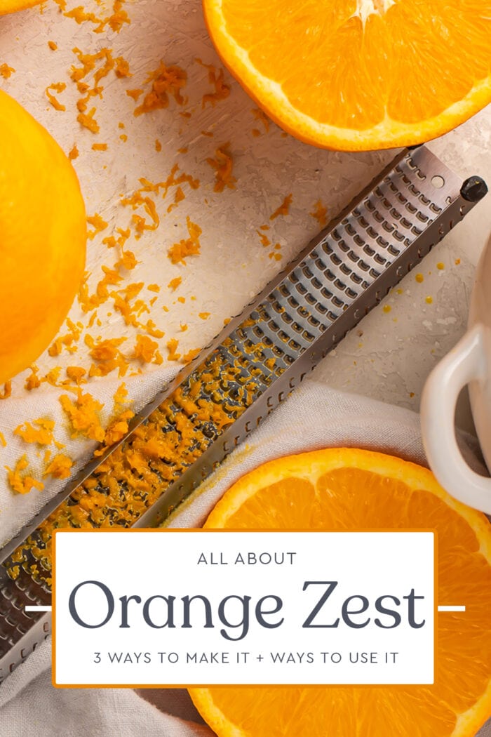Pin graphic for orange zest