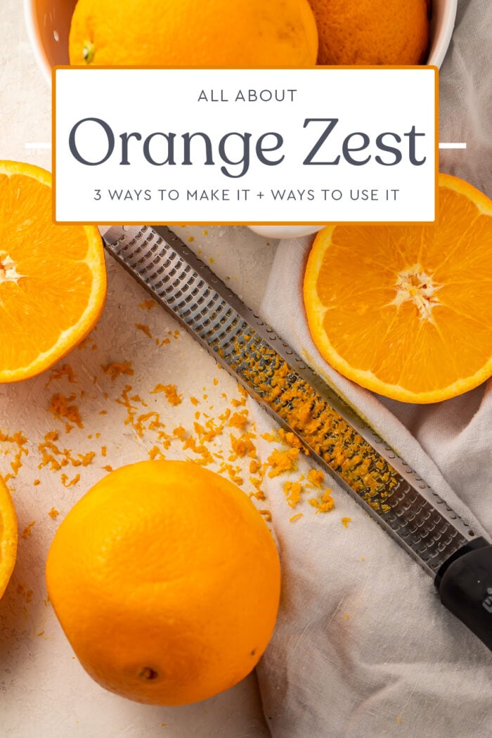 Pin graphic for orange zest