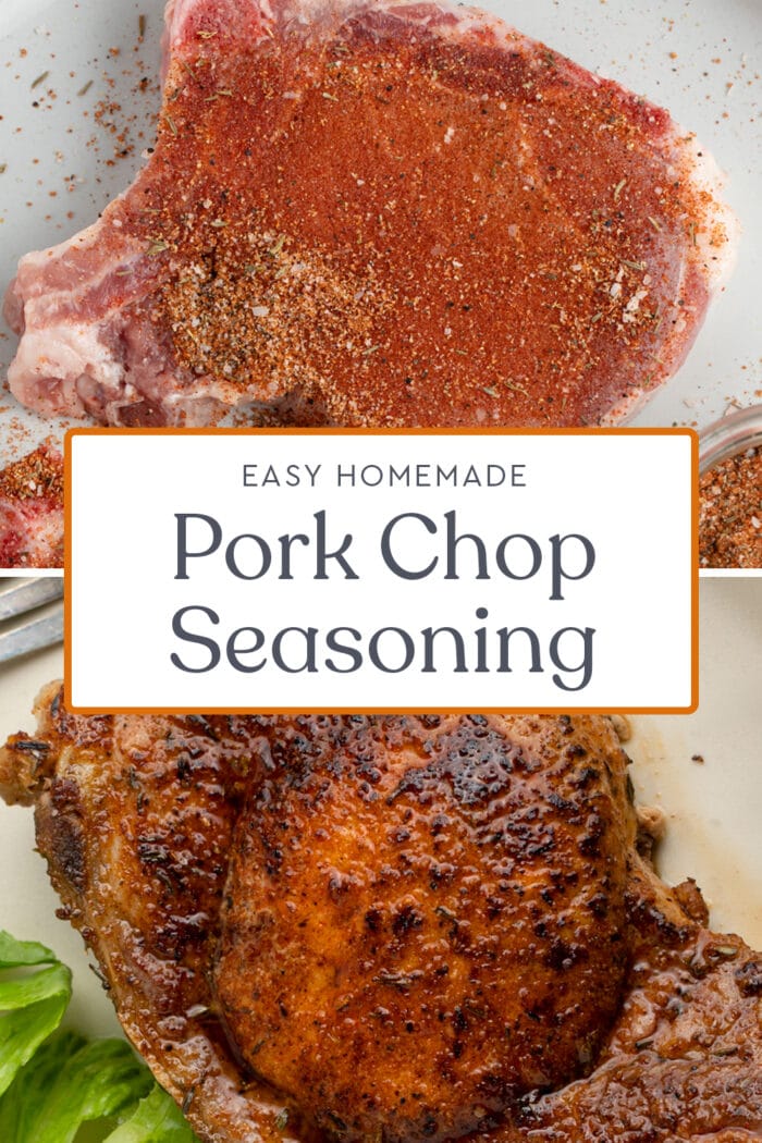 Pin graphic for pork chop seasoning