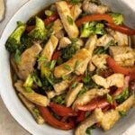 Pork stir fry in a bowl without rice