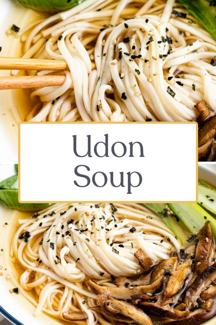 Pin graphic for udon soup