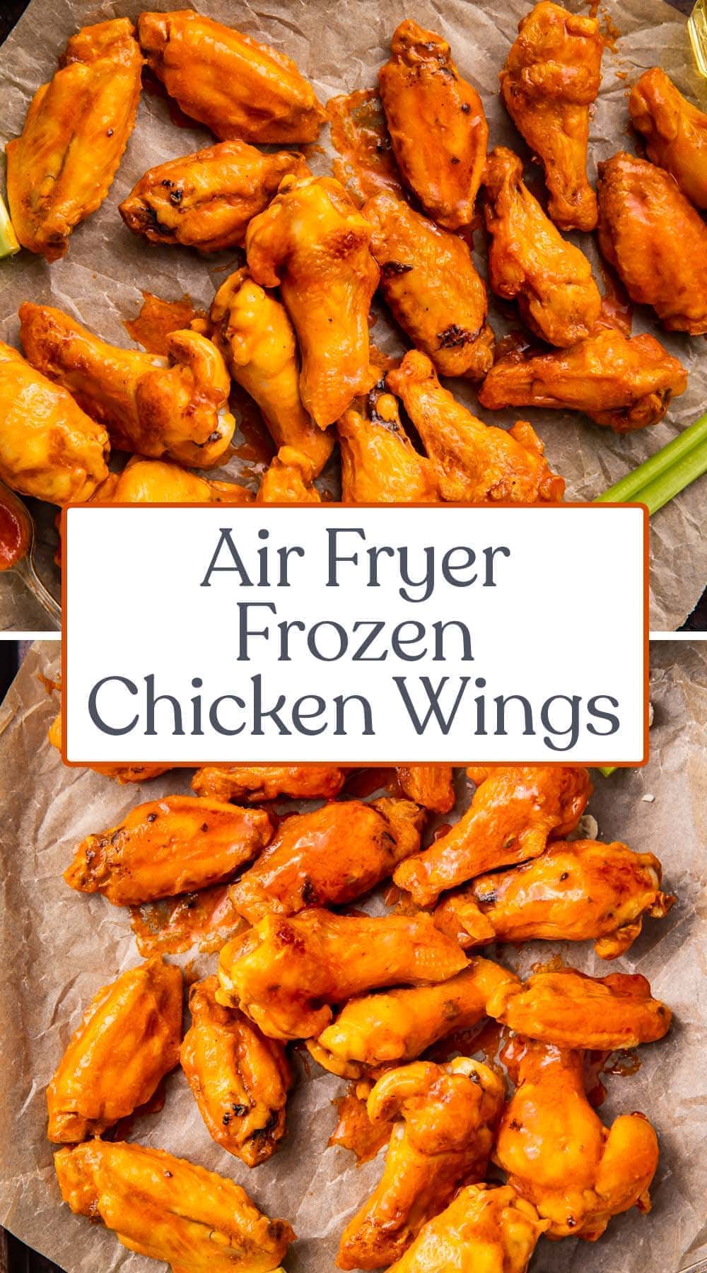 Air Fryer Frozen Chicken Wings with an Easy Buffalo Sauce - 40 Aprons