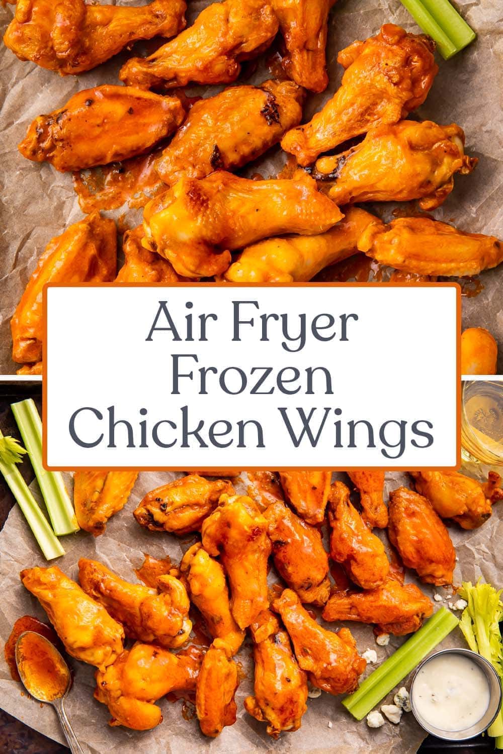 Air Fryer Frozen Chicken Wings with an Easy Buffalo Sauce - 40 Aprons