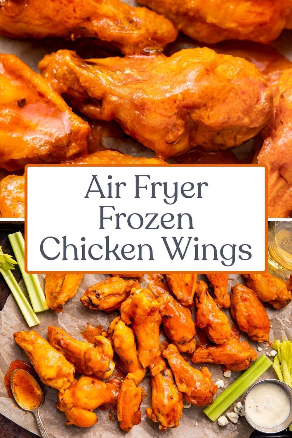 Air Fryer Frozen Chicken Wings with an Easy Buffalo Sauce - 40 Aprons