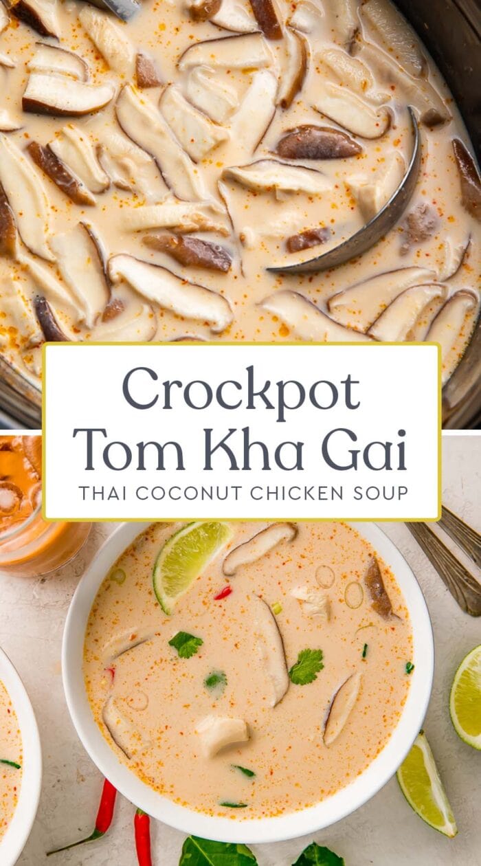 Pin graphic for slow cooker tom kha gai
