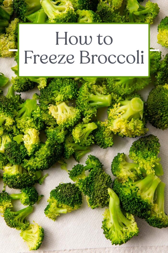 Pin graphic for how to freeze broccoli