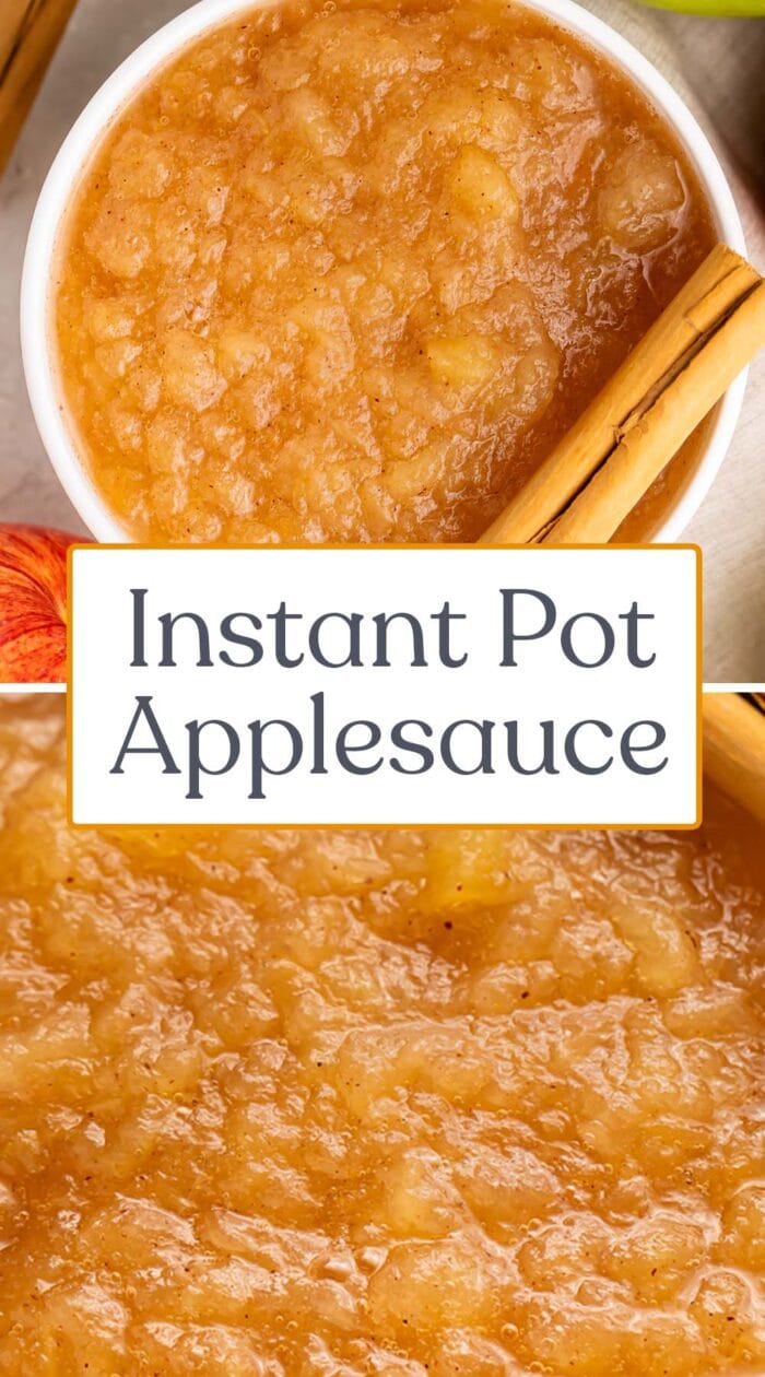 Pin graphic for Instant Pot applesauce