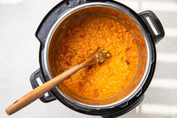 Instant Pot lentil soup in Instant Pot