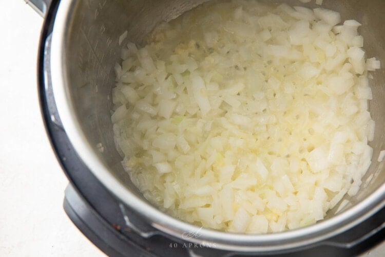 Onion in Instant Pot for Instant Pot risotto