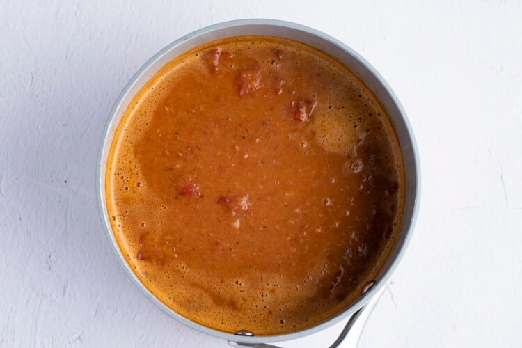 Pinto bean soup in large saucepan