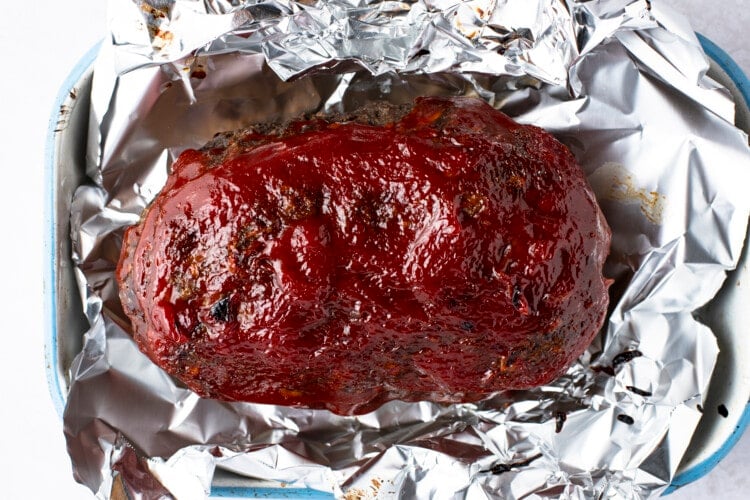 Slow cooker meatloaf in foil