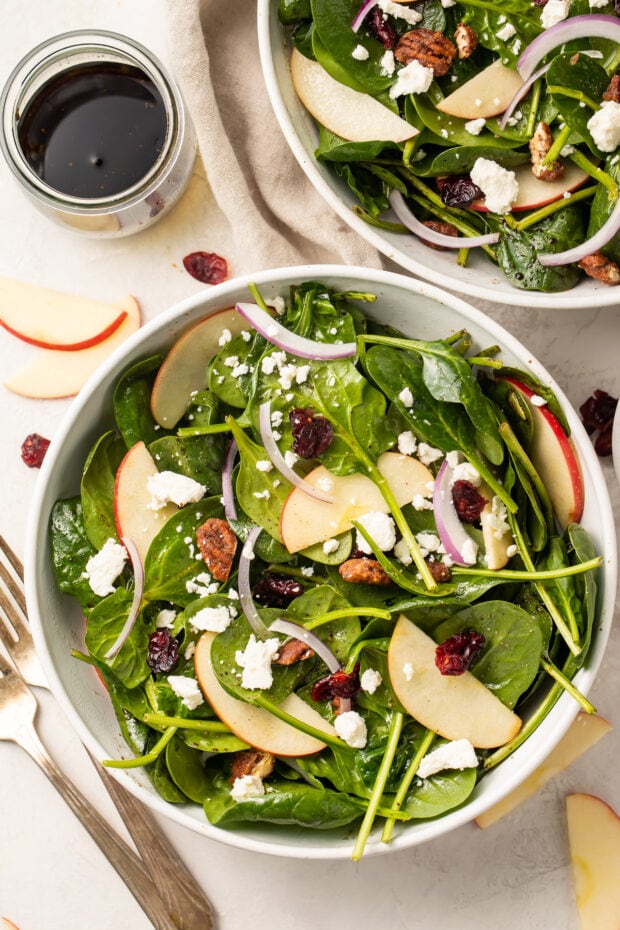 The Best Spinach Salad (with Maple Vinaigrette) - 40 Aprons