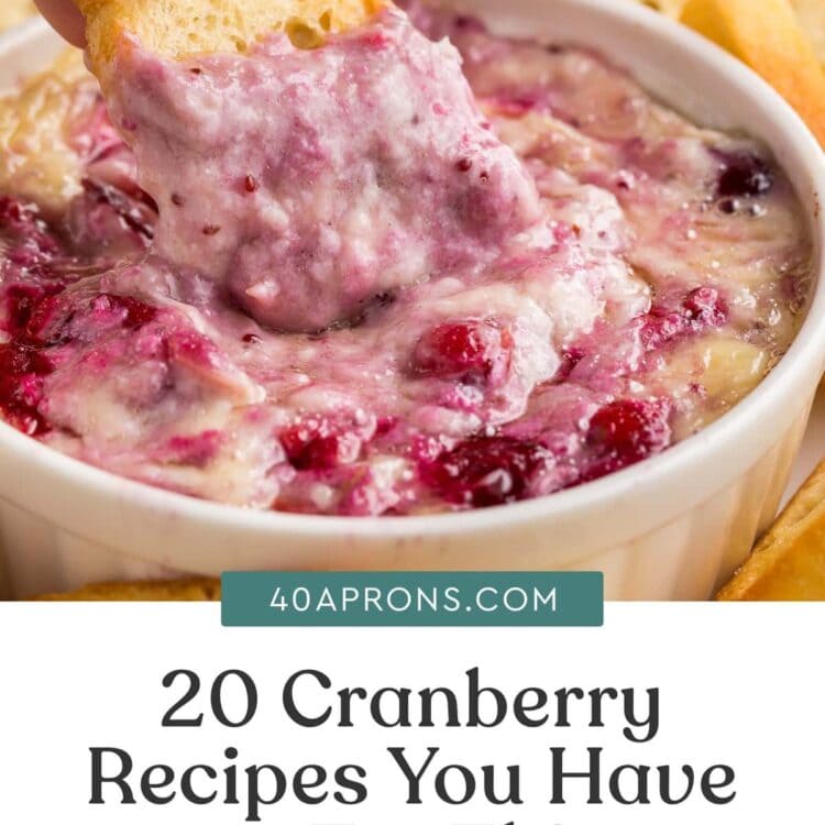 Pin graphic for cranberry recipes roundup