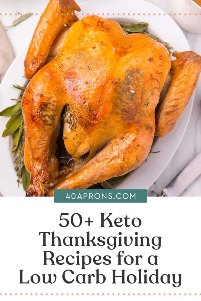 Pin graphic for keto Thanksgiving recipes