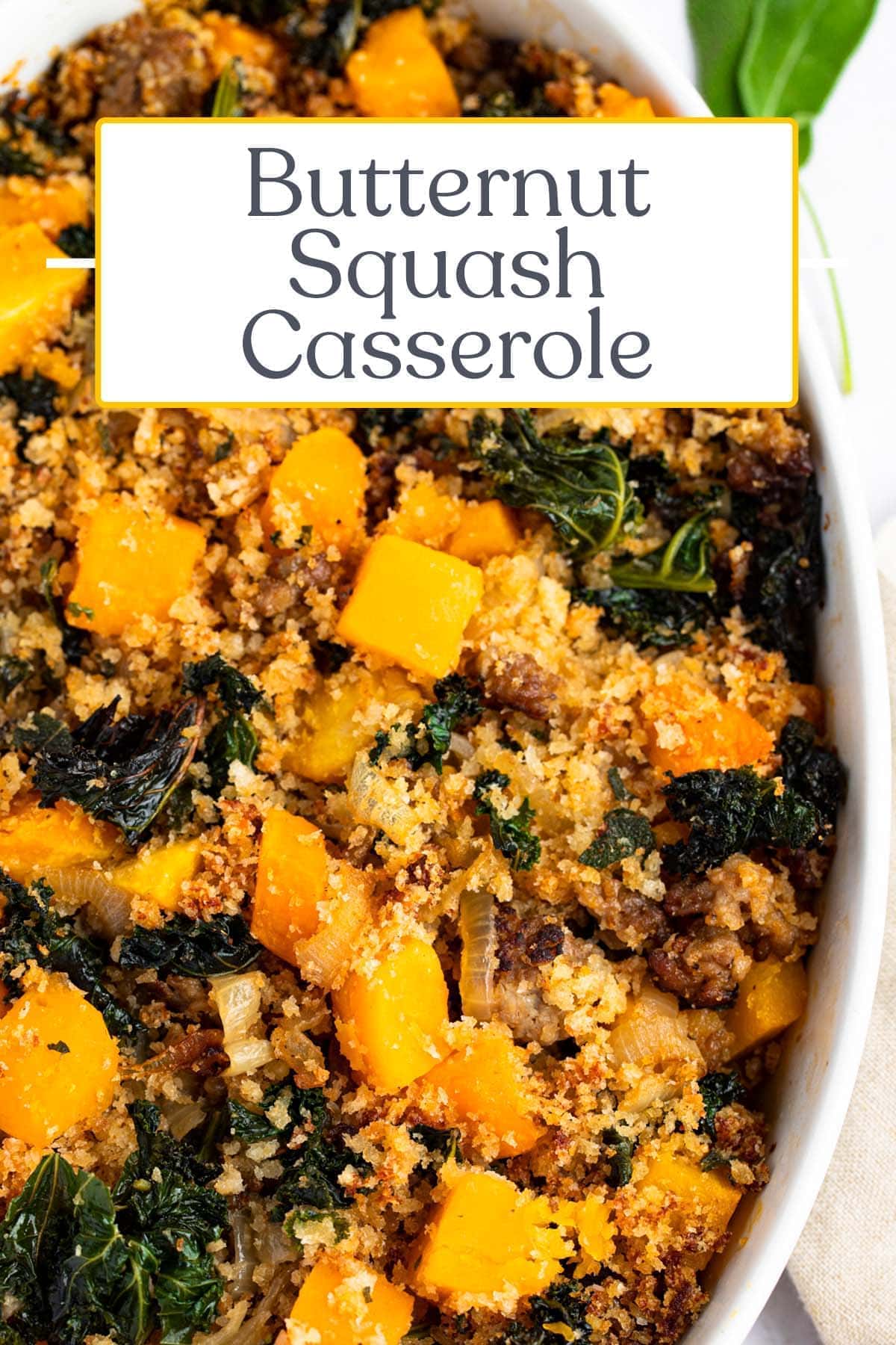 Butternut Squash Casserole with Parmesan Breadcrumbs - 40 Aprons
