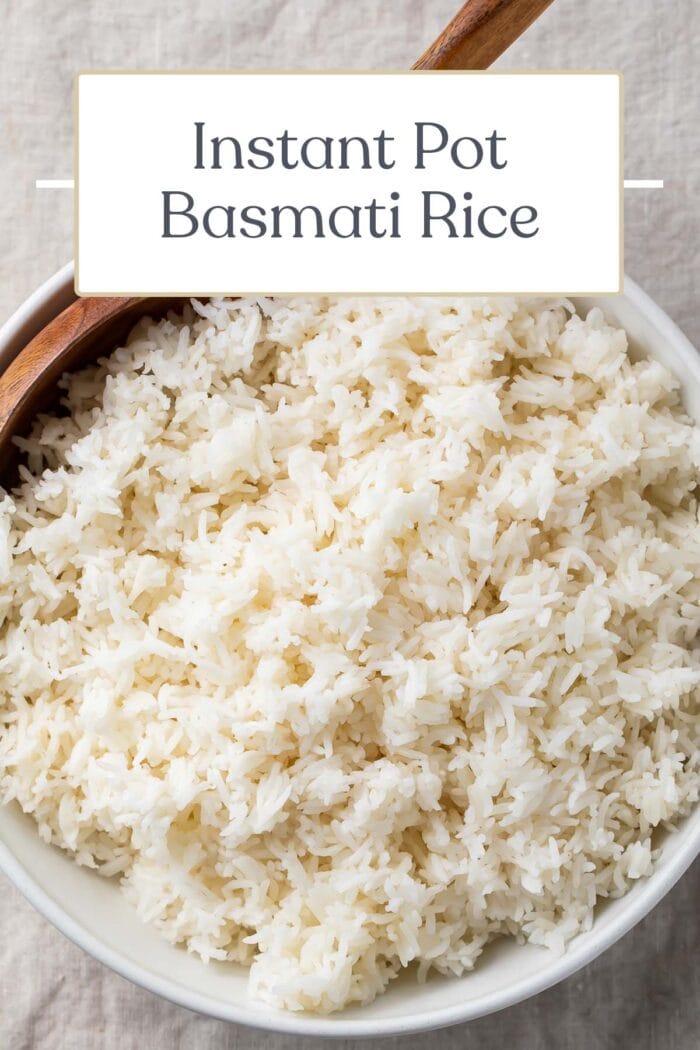 Pin graphic for Instant Pot basmati rice