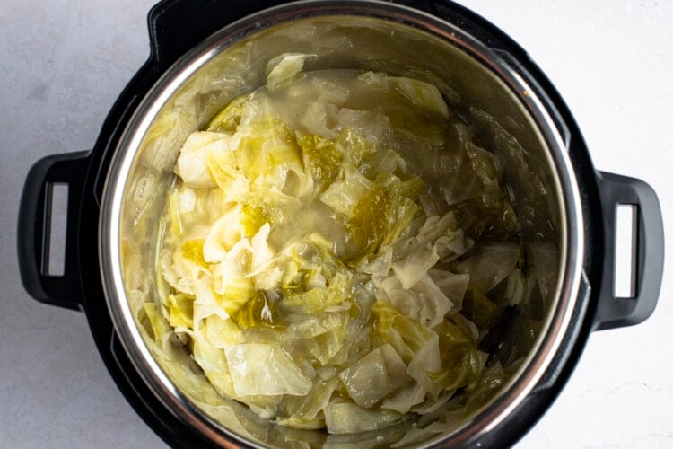Cooked buttery cabbage in Instant Pot