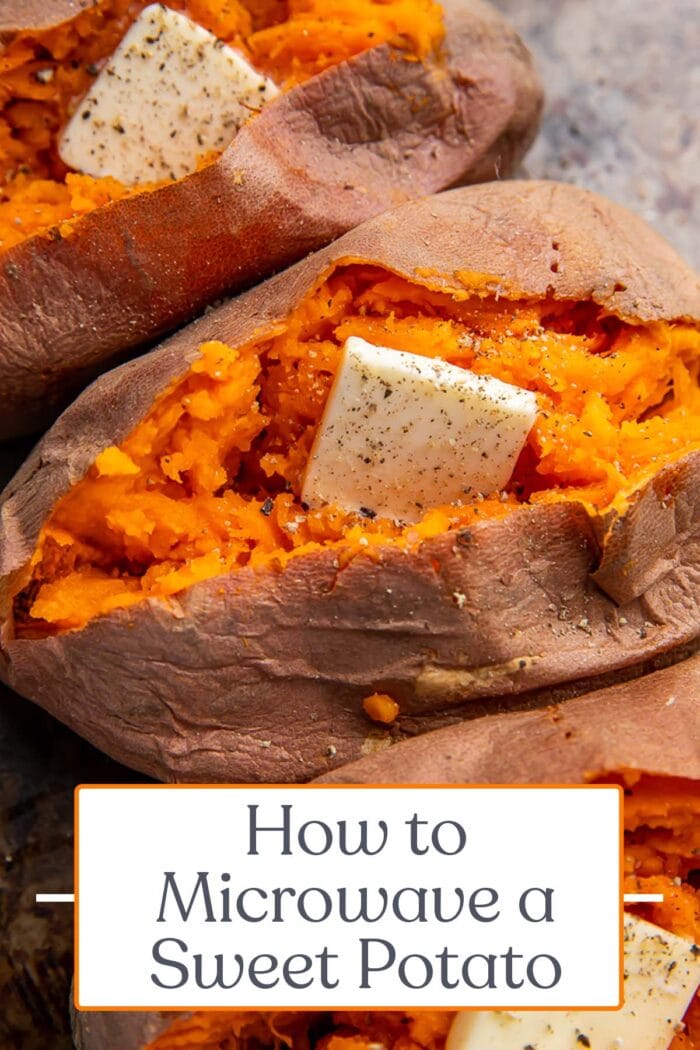 Pin graphic for microwave sweet potato