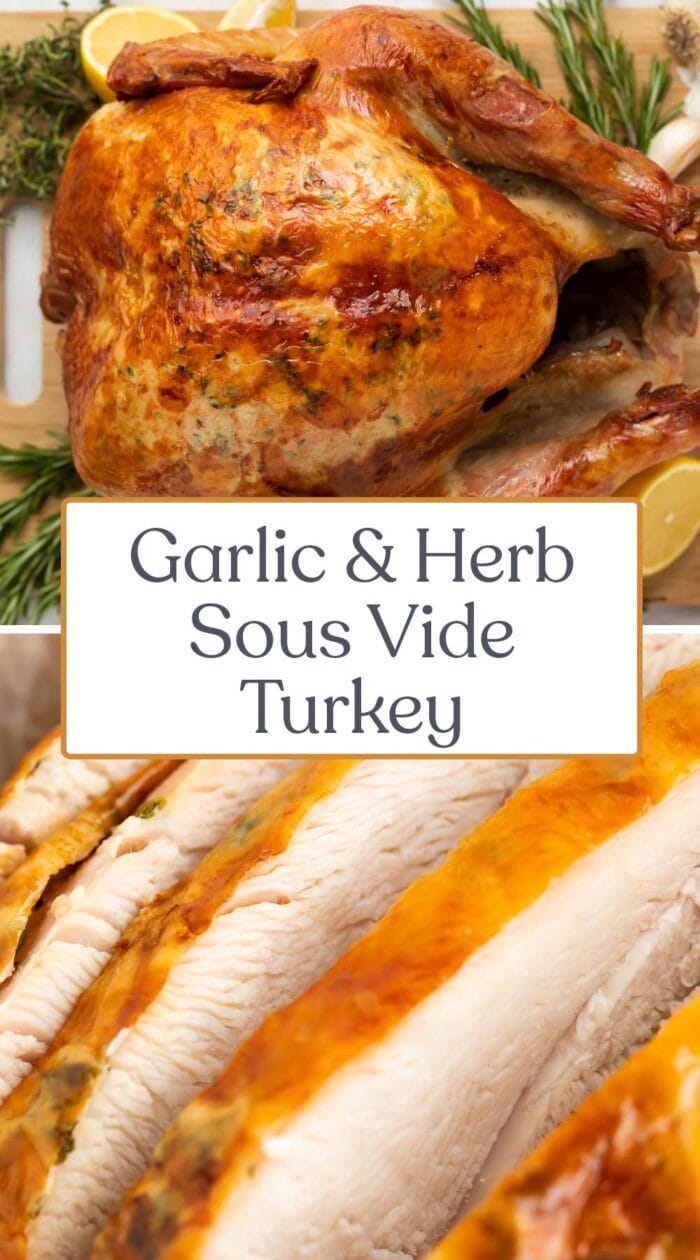 Pin graphic for sous vide turkey