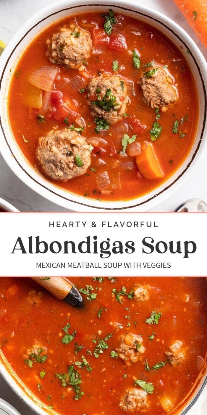 Pin graphic for albondigas soup