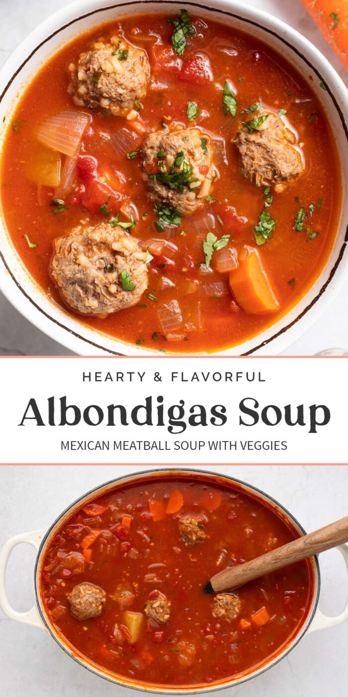 Pin graphic for albondigas soup