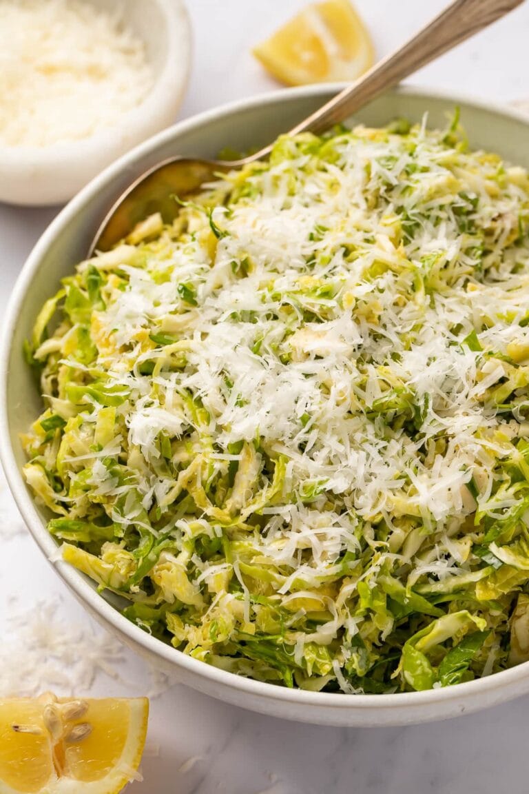 Shaved Brussels Sprouts Salad with Lemon and Parmesan