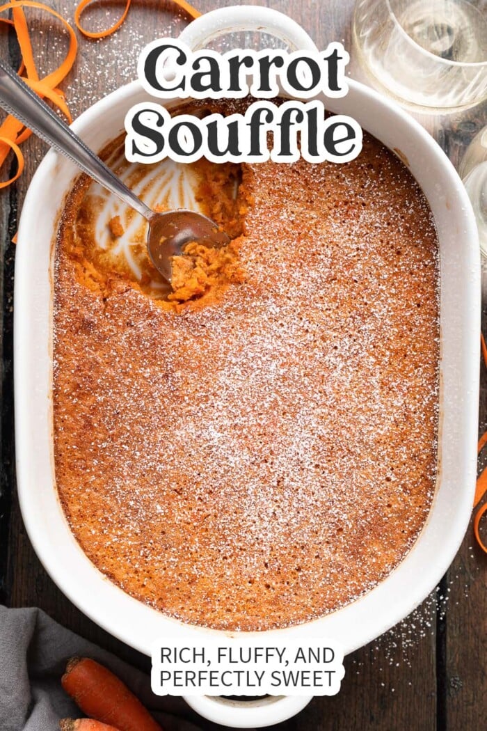 Pin graphic for carrot souffle