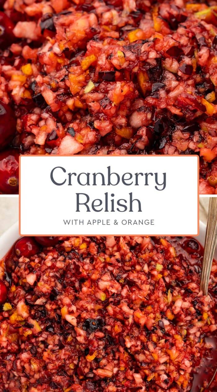 Pin graphic for cranberry relish