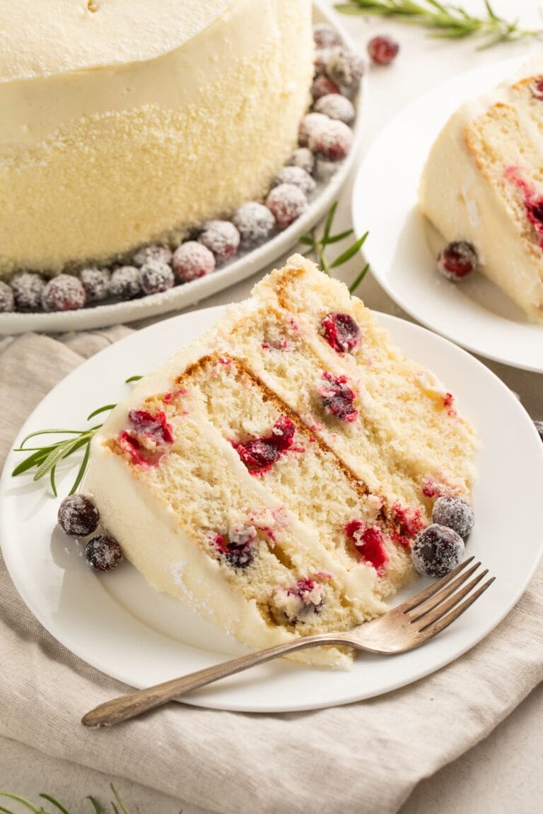 Easy Cranberry Cake with White Chocolate Cream Cheese Frosting