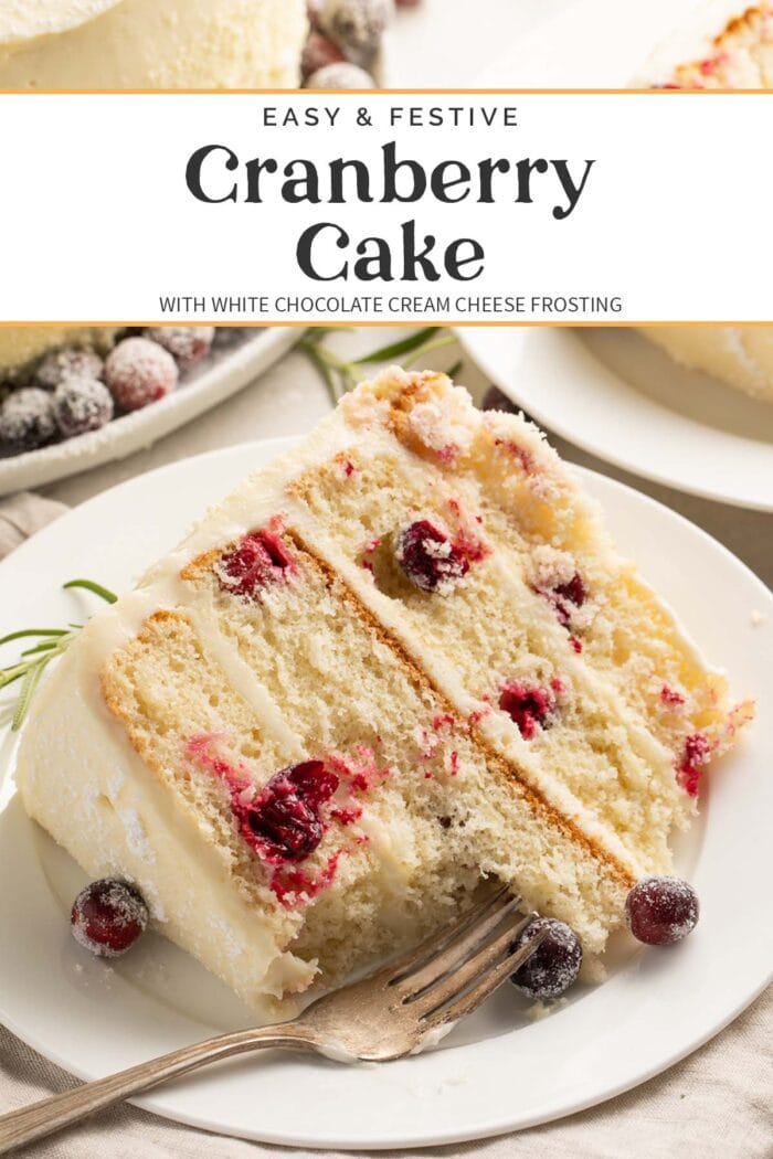 Pin graphic for cranberry cake