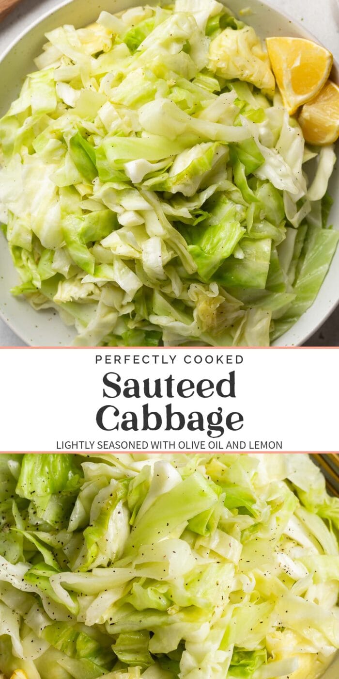 Pin graphic for sauteed cabbage