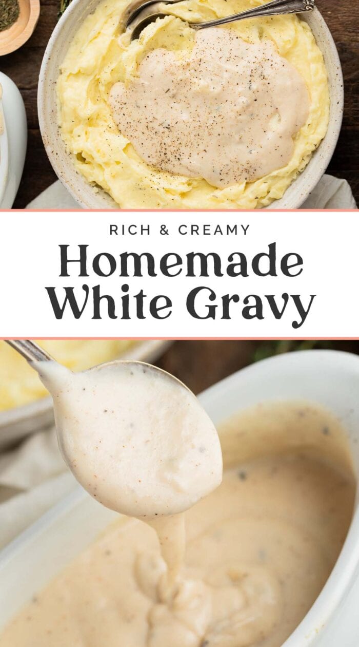 Pin graphic for white gravy